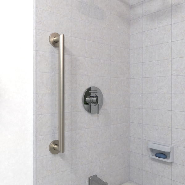 16.00 L, Smooth, Stainless Steel, Architectural Grab Bar, Brushed Nickel, 16, Brushed Nickel